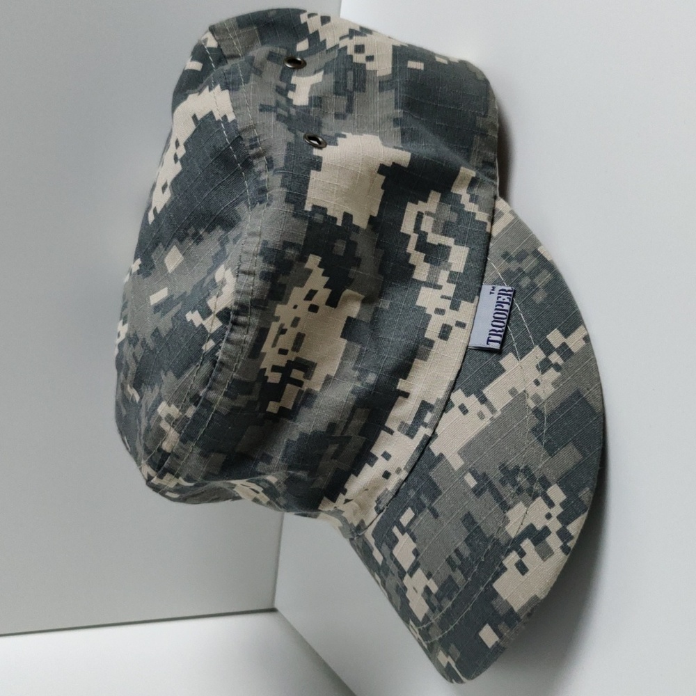 Youth Army Green Military Flat Top Hat, Cotton Military Adjustable Cap